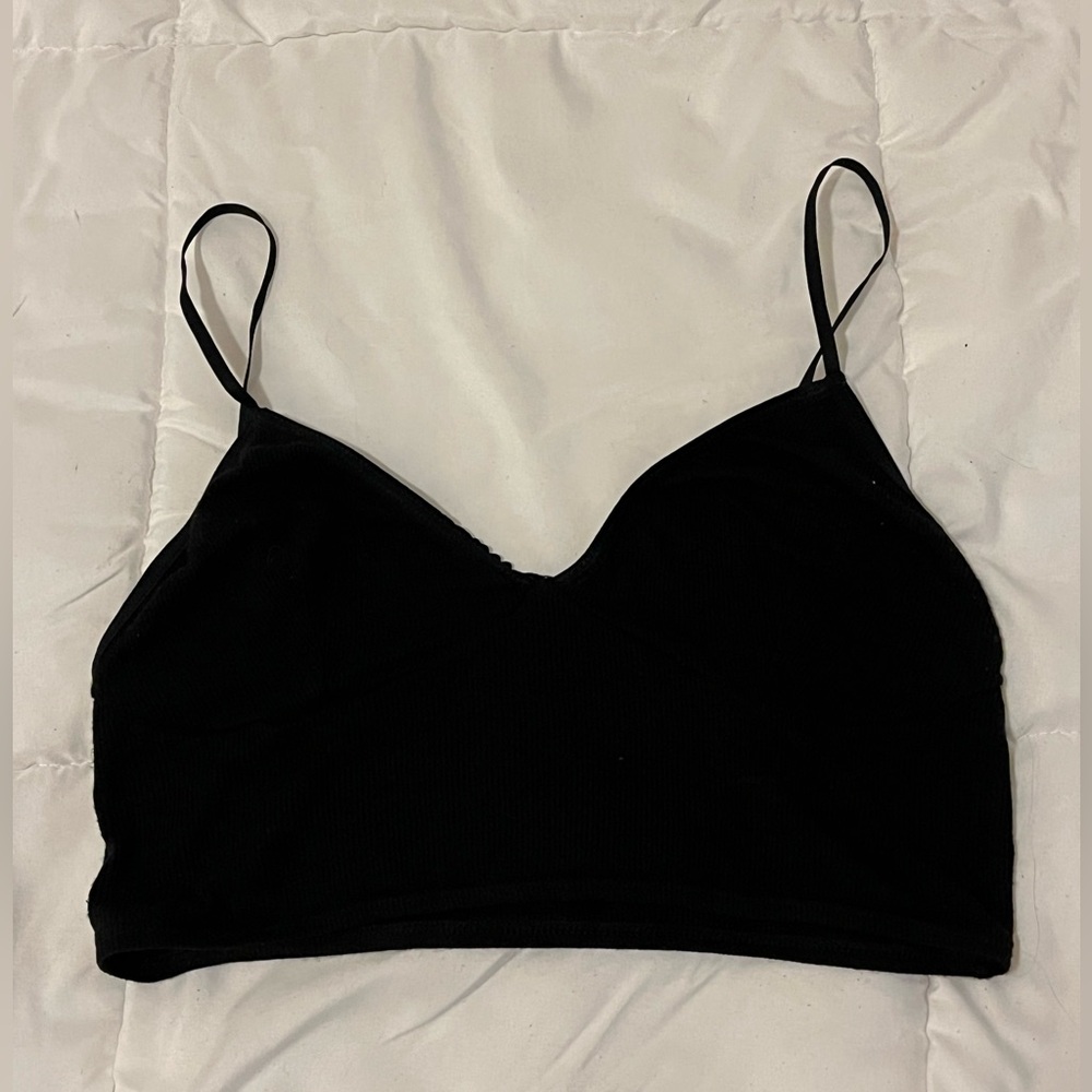 American apparel black comfy ribbed bralette